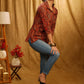 Elegant Maroon Ajrakh Mugal Print Shirt