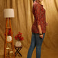Elegant Maroon Ajrakh Mugal Print Shirt