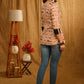 Exclusive Animal Print Top with with Black Cuffs and Wooden Buttons