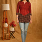 Maroon Cotton Top with Black Ajrakh Combination