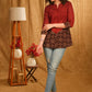 Maroon Cotton Top with Black Ajrakh Combination