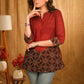 Maroon Cotton Top with Black Ajrakh Combination