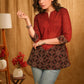 Maroon Cotton Top with Black Ajrakh Combination