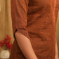 Rust Cotton Top with Cotton Print Combination