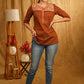 Rust Cotton Top with Cotton Print Combination