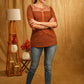 Rust Cotton Top with Cotton Print Combination