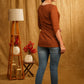 Rust Cotton Top with Cotton Print Combination