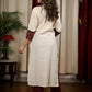 Straight Cut Cotton Handloom Kurta with Elegant Embroidery work and Ikat Details