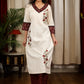Straight Cut Cotton Handloom Kurta with Elegant Embroidery work and Ikat Details