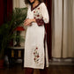 Straight Cut Cotton Handloom Kurta with Elegant Embroidery work and Ikat Details