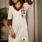 Straight Cut Cotton Handloom Kurta with Elegant Embroidery work and Ikat Details
