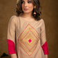 Exclusive Beige Cotton Silk Kurta Highlighted with Classy Zari Work and Dupatta - Pant Optional