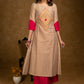 Exclusive Beige Cotton Silk Kurta Highlighted with Classy Zari Work and Dupatta - Pant Optional