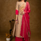 Exclusive Beige Cotton Silk Kurta Highlighted with Classy Zari Work and Dupatta - Pant Optional
