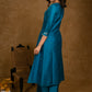 A Line Firozi Cotton Silk Kurta with Beautiful Glass Bead Embroidery and Palazzo - 2 Piece