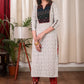Graceful Straight Cut Ikat Kurta with Hand Embroidered Mirror Work On the Yoke and Beaded Sleeves