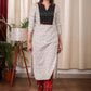 Graceful Straight Cut Ikat Kurta with Hand Embroidered Mirror Work On the Yoke and Beaded Sleeves