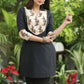 Black Cotton Silk Tunic with Beautiful Hand Embroidered Yoke and Sleeves
