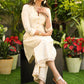 Trendy off White Cotton Silk Tunic with Hand Zardosi Work on Collar