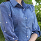 Exclusive Blue Pure Cotton Embroidered Shirt Dress