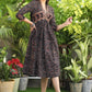 Exclusive V-Neck Fit and Flare Black Ajrakh Dress