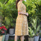 Beautiful Yellow Cotton Ethnic A-Line Dress
