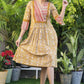 Beautiful Yellow Cotton Ethnic A-Line Dress