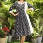 Exclusive Black Cotton Printed Combination Dress with anchor Detailing