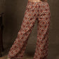 Elegant chanderi Boroque print wide leg straight fit pant