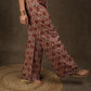 Elegant chanderi Boroque print wide leg straight fit pant