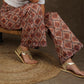 Elegant chanderi Boroque print wide leg straight fit pant