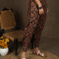 Elegant black ajrakh narrow fitted pant