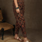 Elegant black ajrakh narrow fitted pant