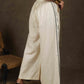 Trendy casual cotton wide palazzo pant with ikat border on the side