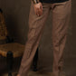 Classic beige full length narrow fitted formal pant