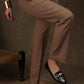 Classic beige full length narrow fitted formal pant