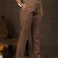 Classic beige full length narrow fitted formal pant