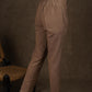 Classic beige full length narrow fitted formal pant