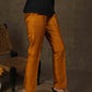 Smart casual dark gold cotton silk narrow fitted trouser