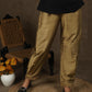 Classy tan cotton silk full length lantern pant