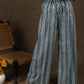 Classy indigo with stripes combination wide leg palazzo pant