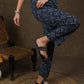 Classy printed indigo straight fit trouser