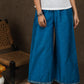 Trendy perssian blue wide leg palazzo pant with beads embroidery on the hemline