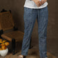 Smart casual striped indigo narrow fitted trouser