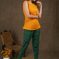 Trendy Green ikat narrow fitted pant