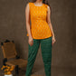 Trendy Green ikat narrow fitted pant