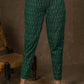 Trendy Green ikat narrow fitted pant