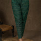 Trendy Green ikat narrow fitted pant