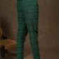 Trendy Green ikat narrow fitted pant