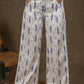 Smart casual ivory ikat straight fit cotton pant